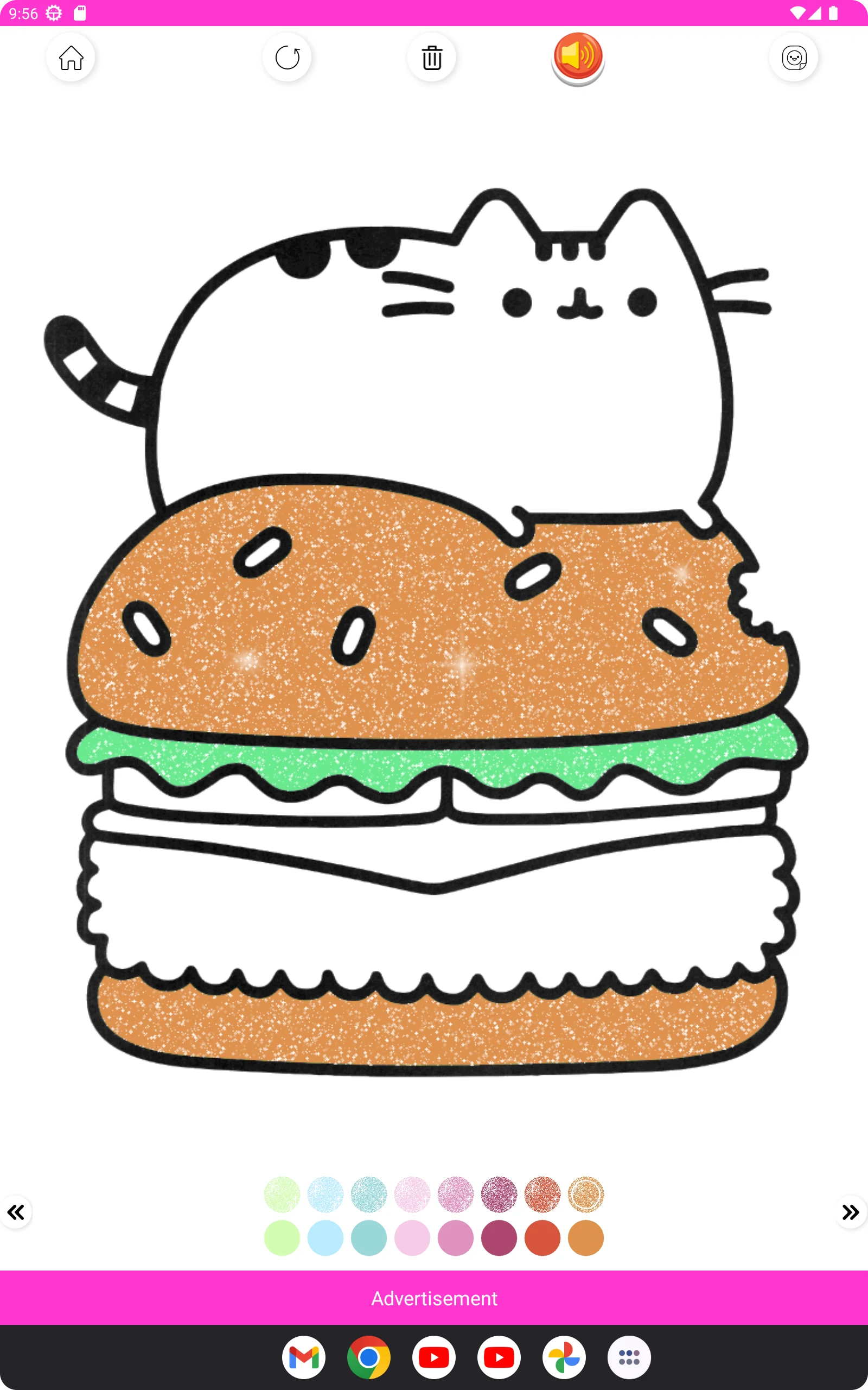Hamburger coloring game screenshot