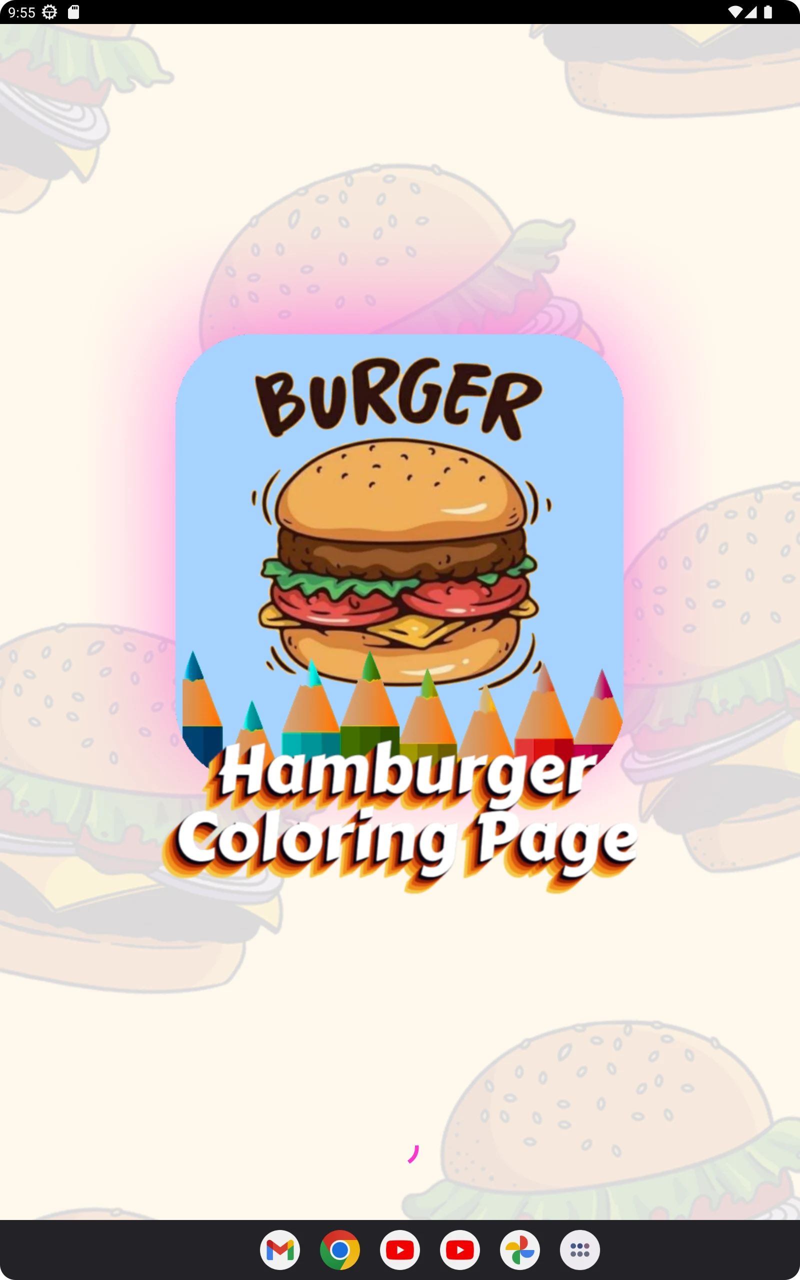 Hamburger coloring game screenshot